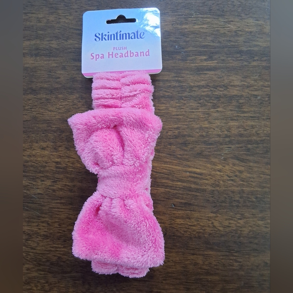 Skintimate Pink Bow Plush Spa Headband, New With Tag